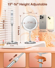 Benbilry height-adjustable mirror demonstrates ergonomic 360° swivel for versatile angles.