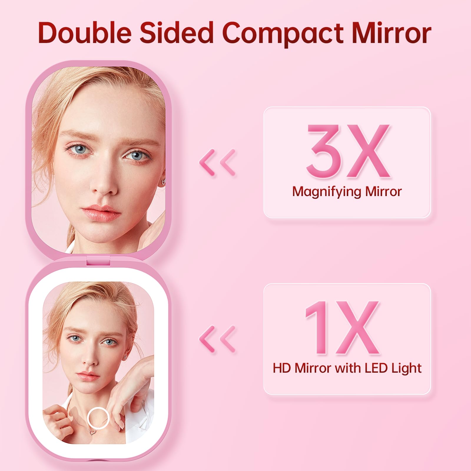 Benbilry travel mirror magnetic closure for secure use