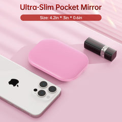 Benbilry pink travel mirror with three lighting modes for versatility