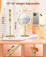 Benbilry lighted makeup mirror with 3 color light modes for different tasks