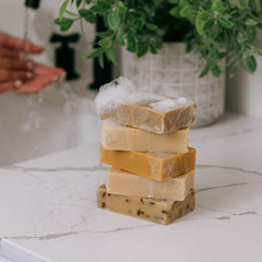 Bend Soap Company goat milk ingredients close-up highlights natural oils.