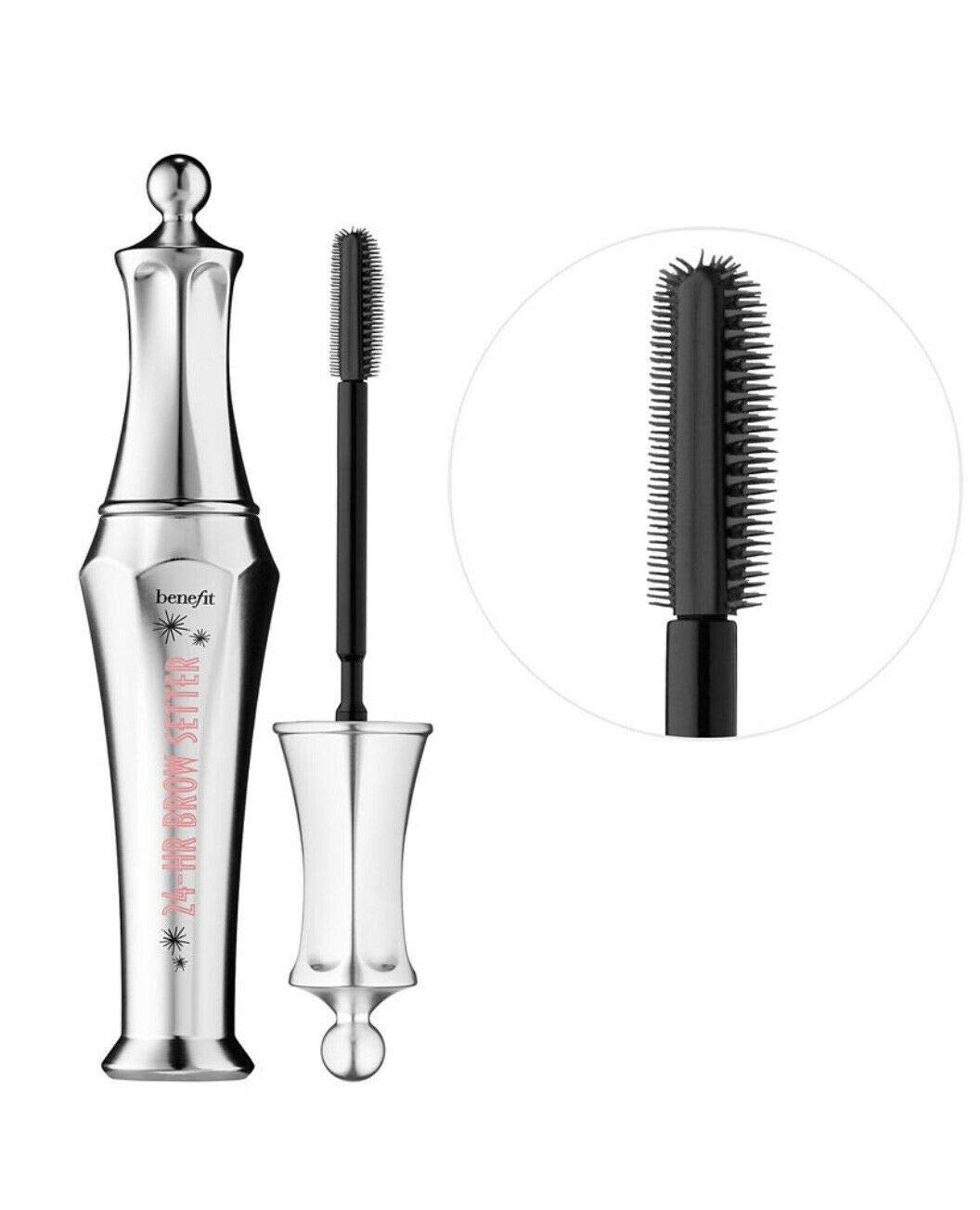 Benefit 24-HR Brow Setter layered over pencil for natural-looking definition.