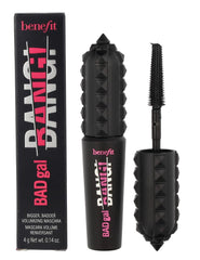 Benefit BADgal Bang mascara mini packaging close-up showing lightweight, volumizing formula.