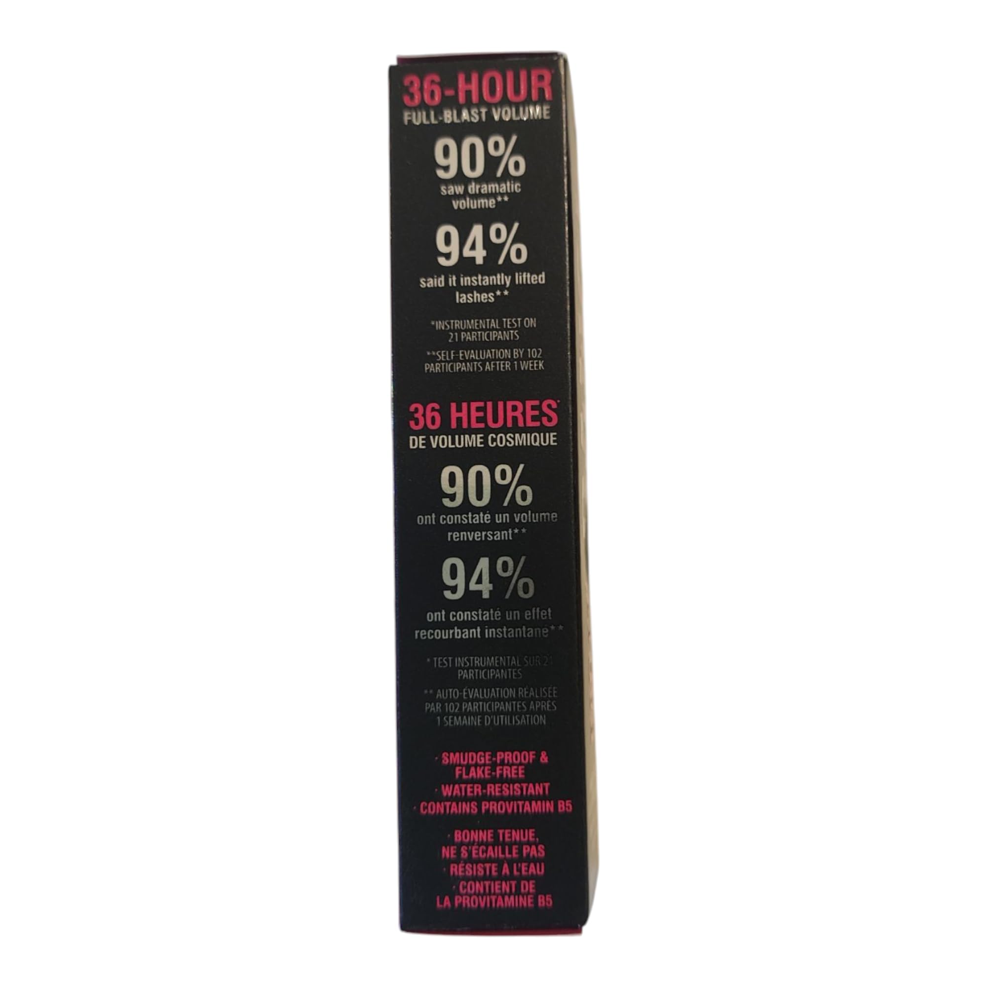Benefit BADgal BANG texture swatch on skin highlighting lightweight volumizing formula