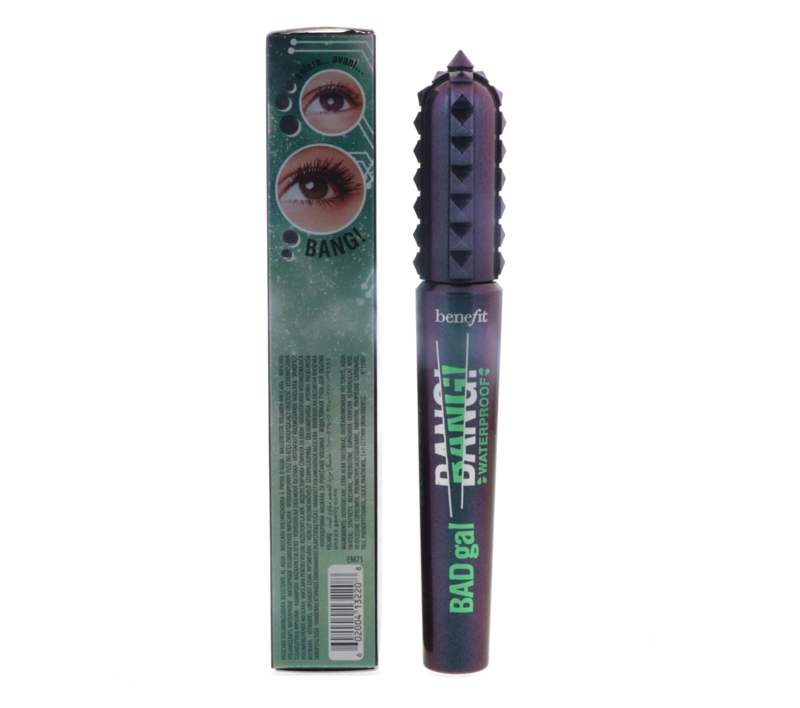 Benefit BADgal BANG! waterproof mascara showing full-volume lash look