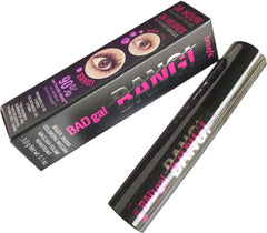 Benefit Cosmetics Bad Gal Bang Mini lashes close-up demonstrates full-volume lift for dramatic definition.