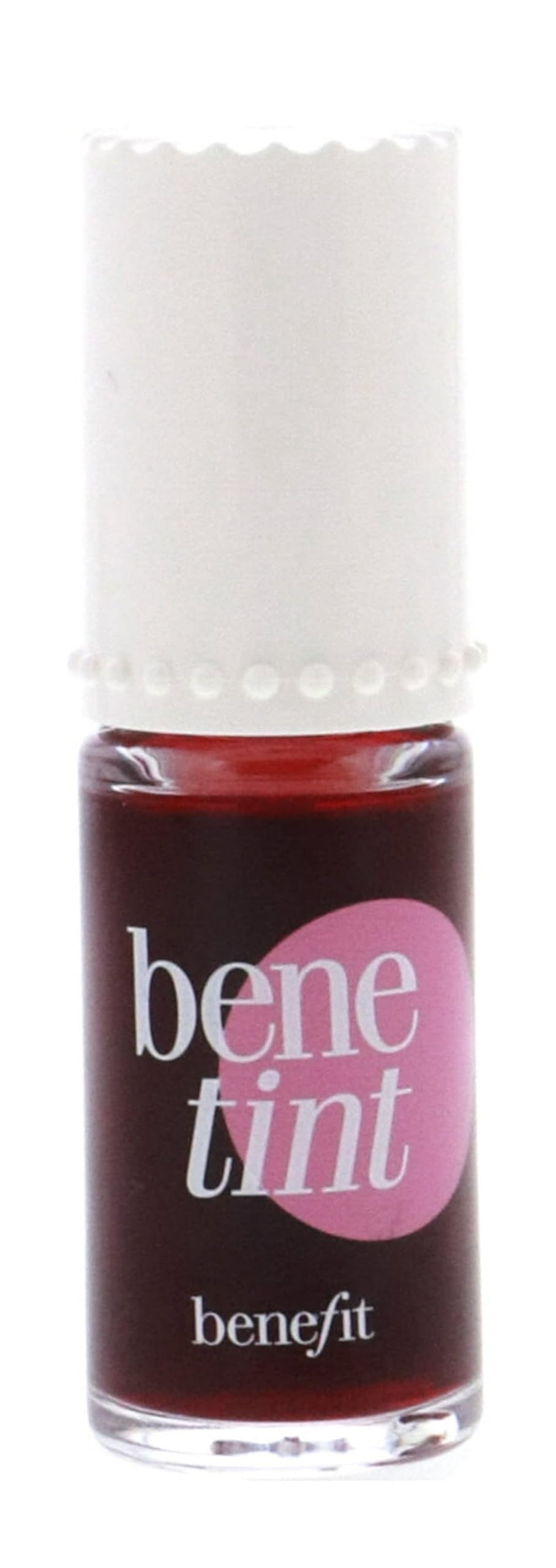 Benefit Bene Tint rose-tinted lip stain delivers lasting color on lips.