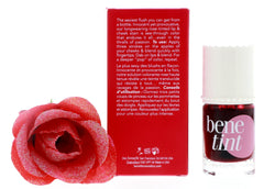 Benefit Benetint lip application highlights sheer rose tint for a natural glow.