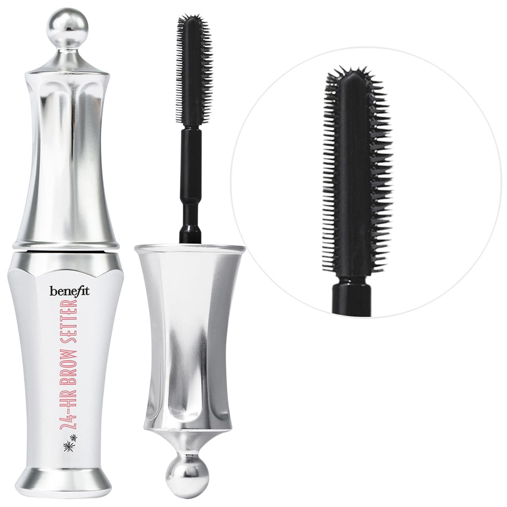 Benefit Brow Setter front packaging showing compact travel tube and clear gel benefit