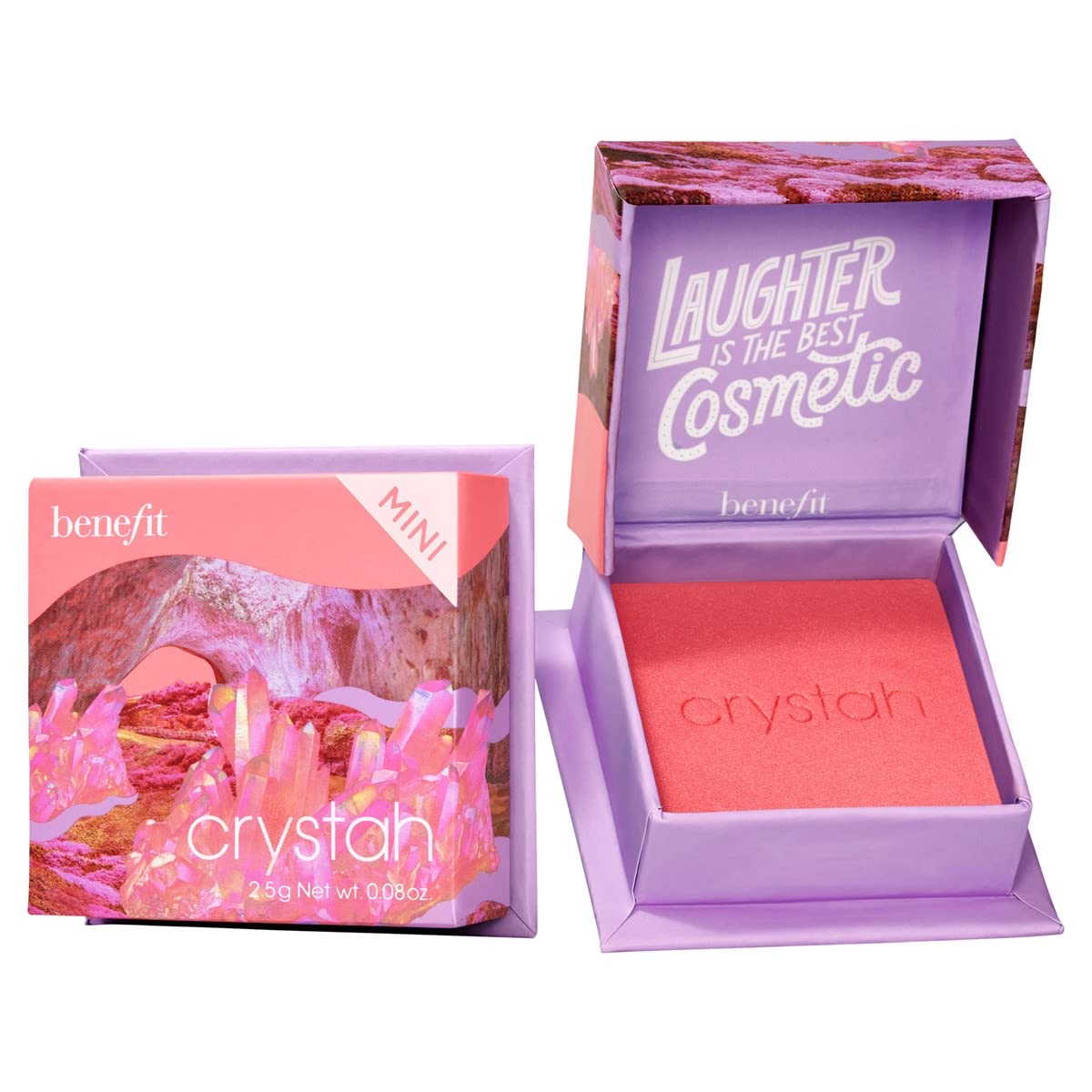 Benefit front packaging showing compact blush and color payoff