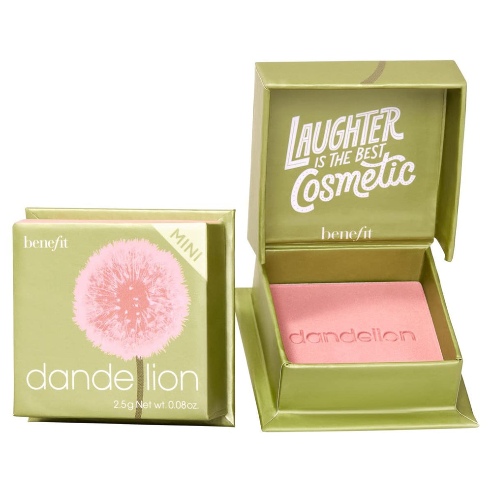 Benefit front packaging showing compact mini blush, ideal for travel