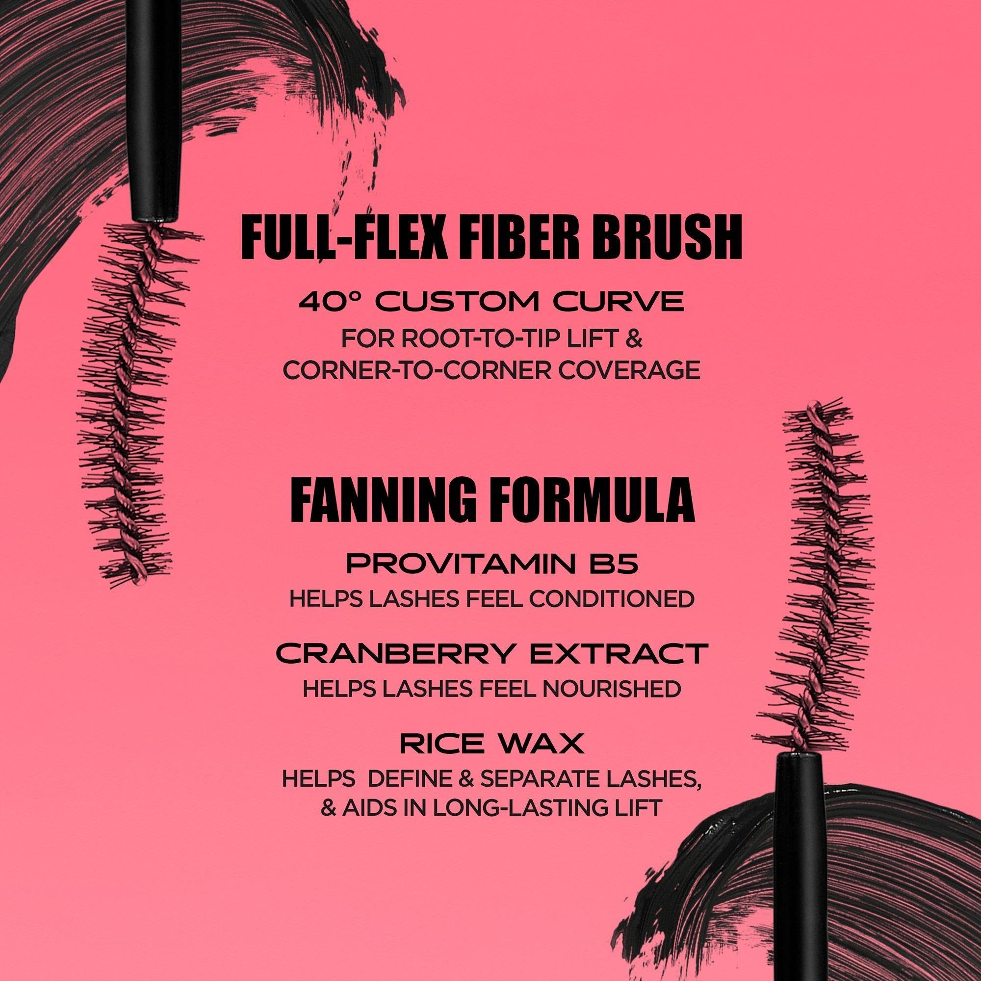 40-degree curve brush lifts lashes with corner-to-corner reach