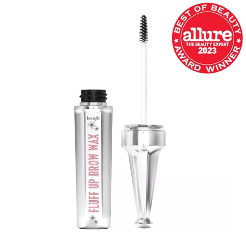 Benefit Fluff Up Brow Wax with application brush demonstrating effortless soft-shaping.