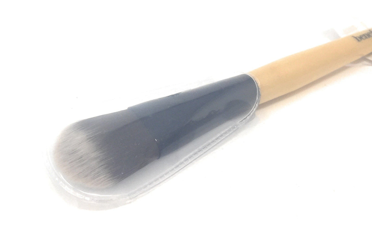 Benefit foundation brush front view showing sleek handle and precise head for even application