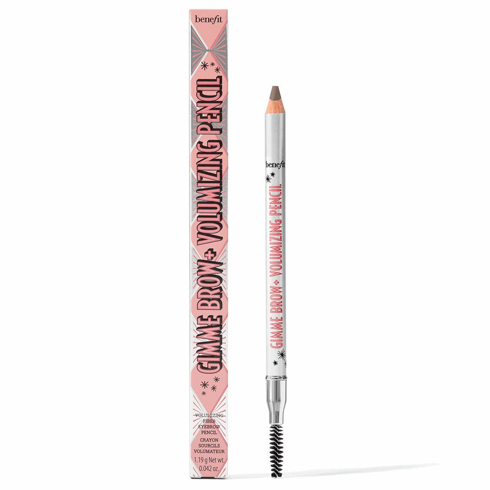 Benefit Gimme Brow front view showing slim pencil and neutral medium brown color for precise application