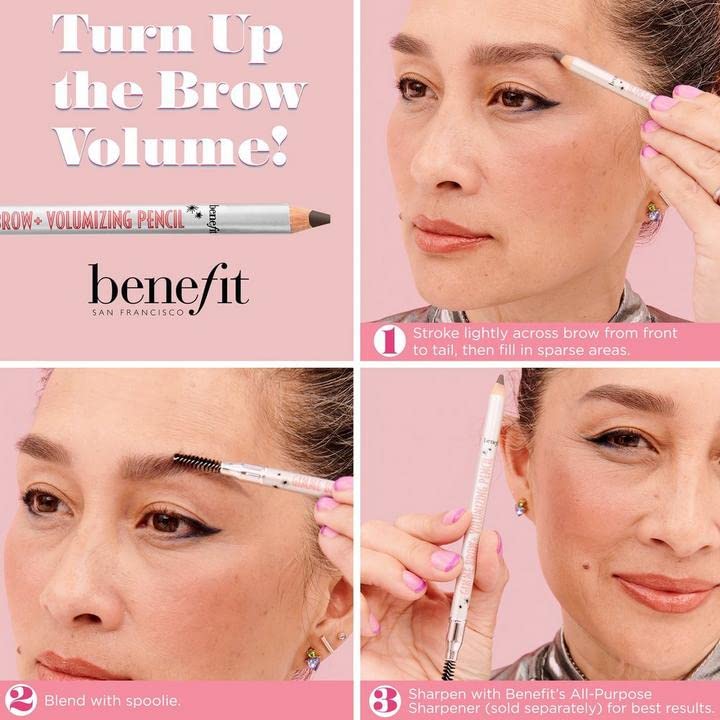 Benefit Gimme Brow lifestyle mirror view showing quick everyday brow enhancement