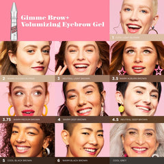 Woman applying Benefit Gimme Brow in makeup routine, creates fuller natural brows