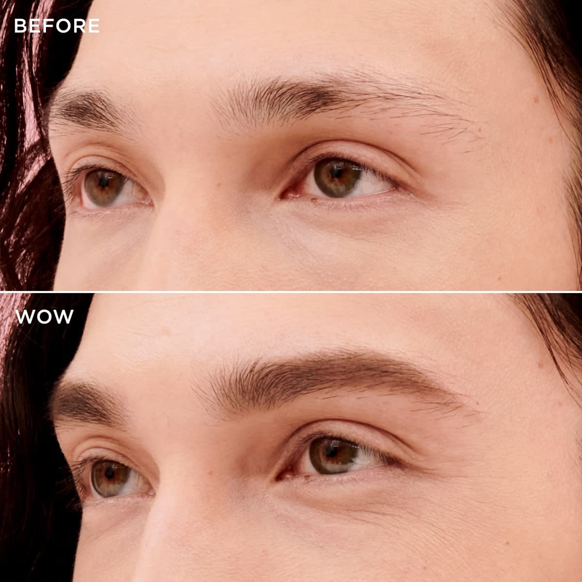 Benefit Gimme Brow+ in use with spoolie blending for soft natural-looking brows