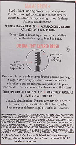 Close-up of Benefit Gimme Brow precision brush blending fibers for defined brows.