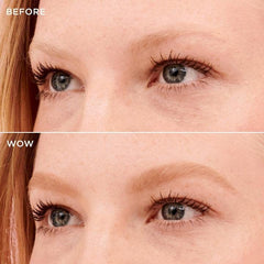 Benefit close-up of pencil tip revealing powder and fibers for natural texture