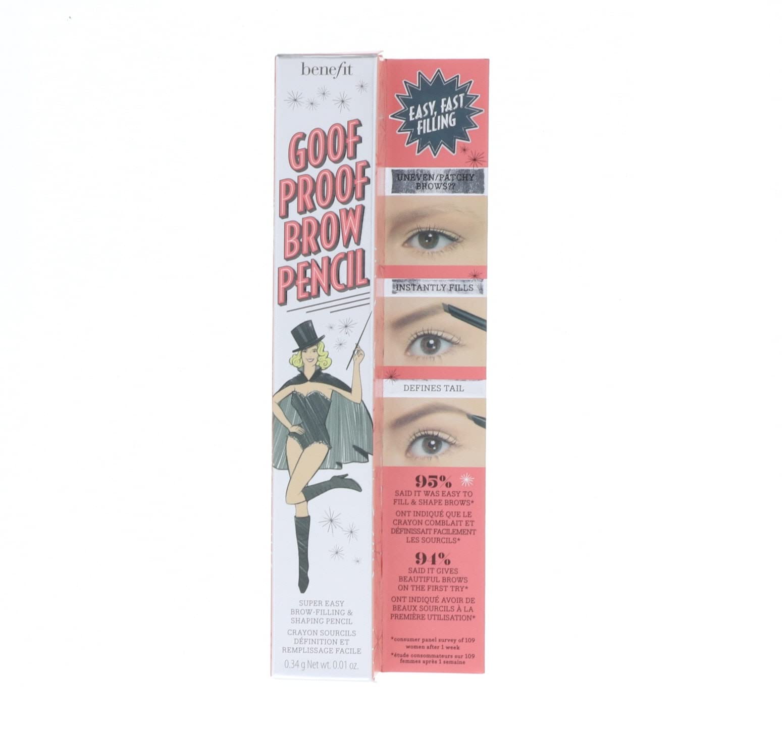 Benefit Goof Proof Brow Pencil shade 03 Medium swatch showing versatile color match
