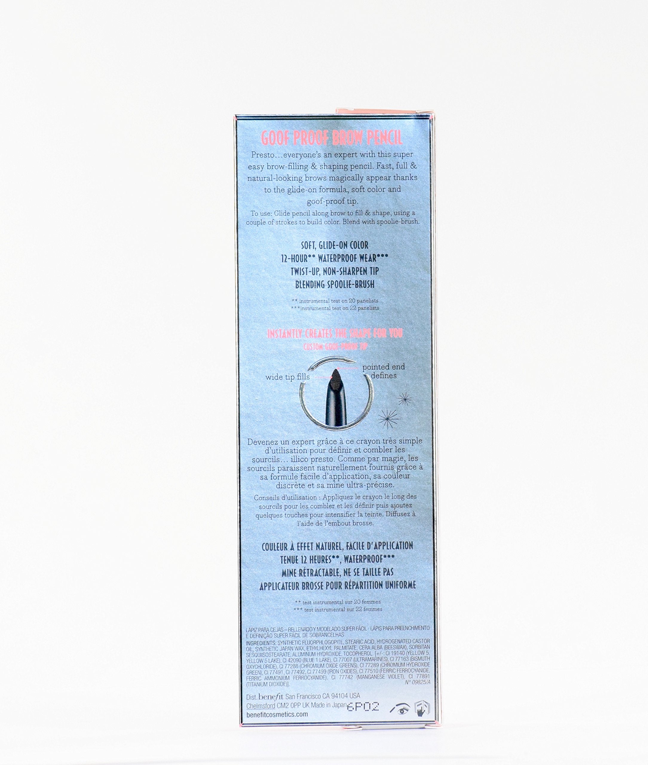 Benefit pencil next to coin showing compact travel size and convenience