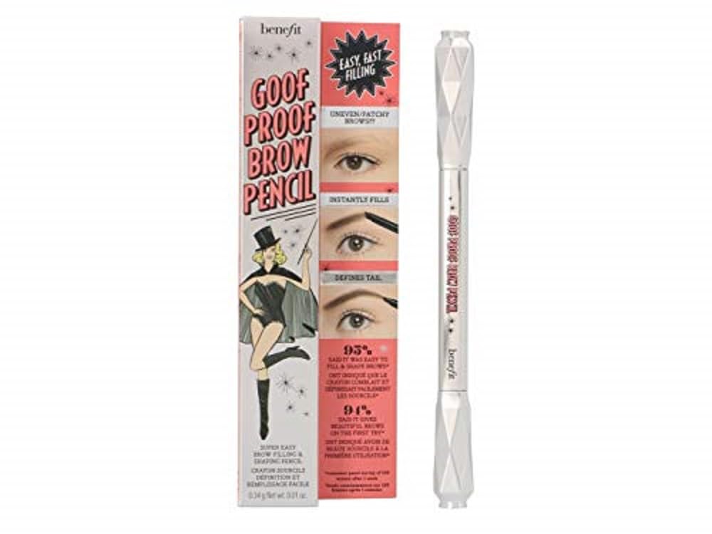 Swatch of Benefit Goof Proof Shade 4 on skin showing neutral-cool medium brown and blendability
