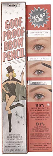 Benefit Goof Proof Brow Pencil teardrop-tip closeup demonstrates easy brow outlining and definition.
