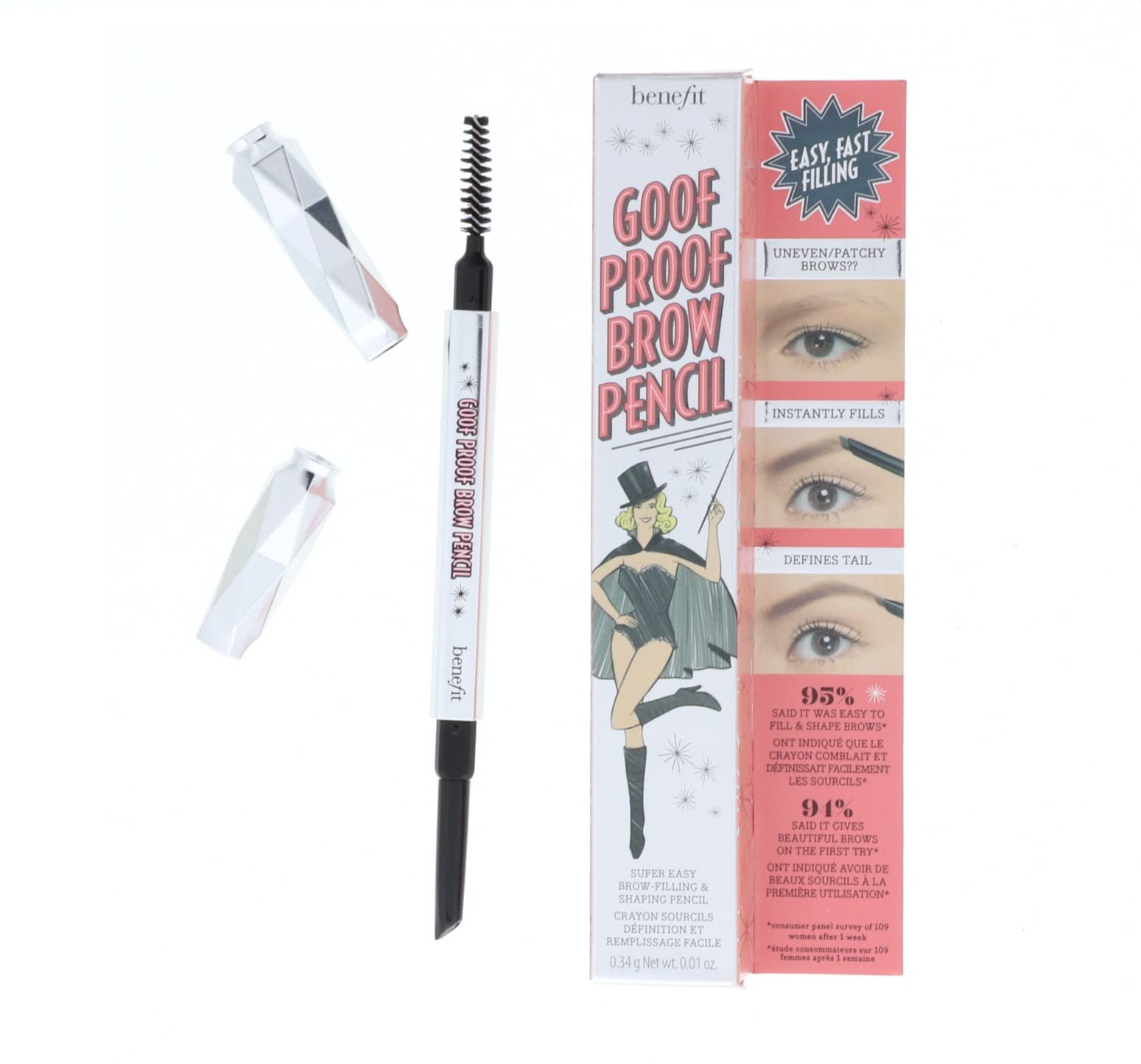 Benefit Goof Proof Brow Pencil tip demonstrating precise shaping for natural definition