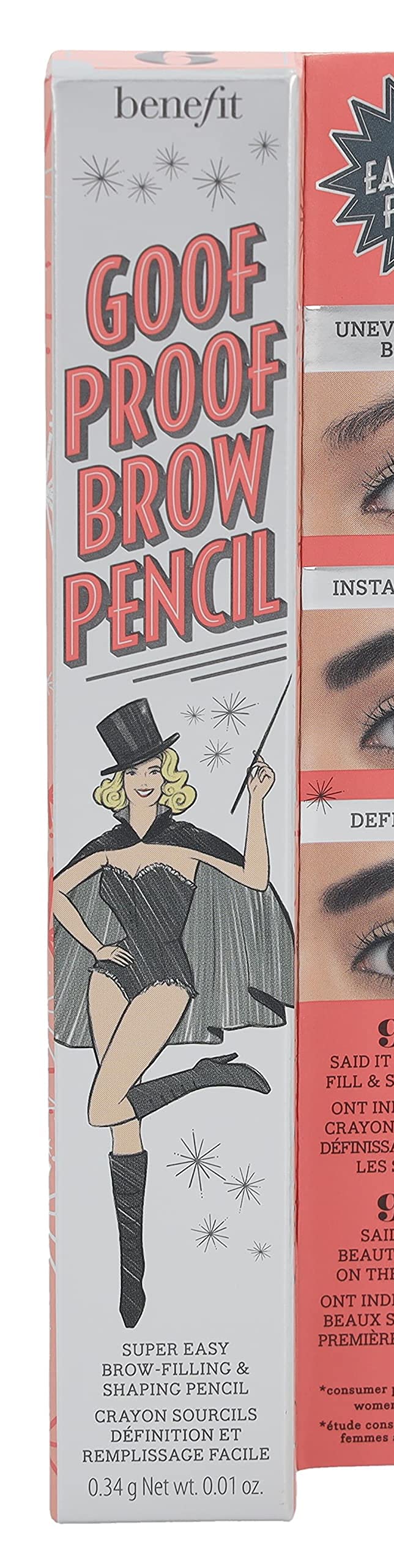 Benefit Goof Proof Brow Pencil tip close-up demonstrating non-sharpen molded tip for precise strokes