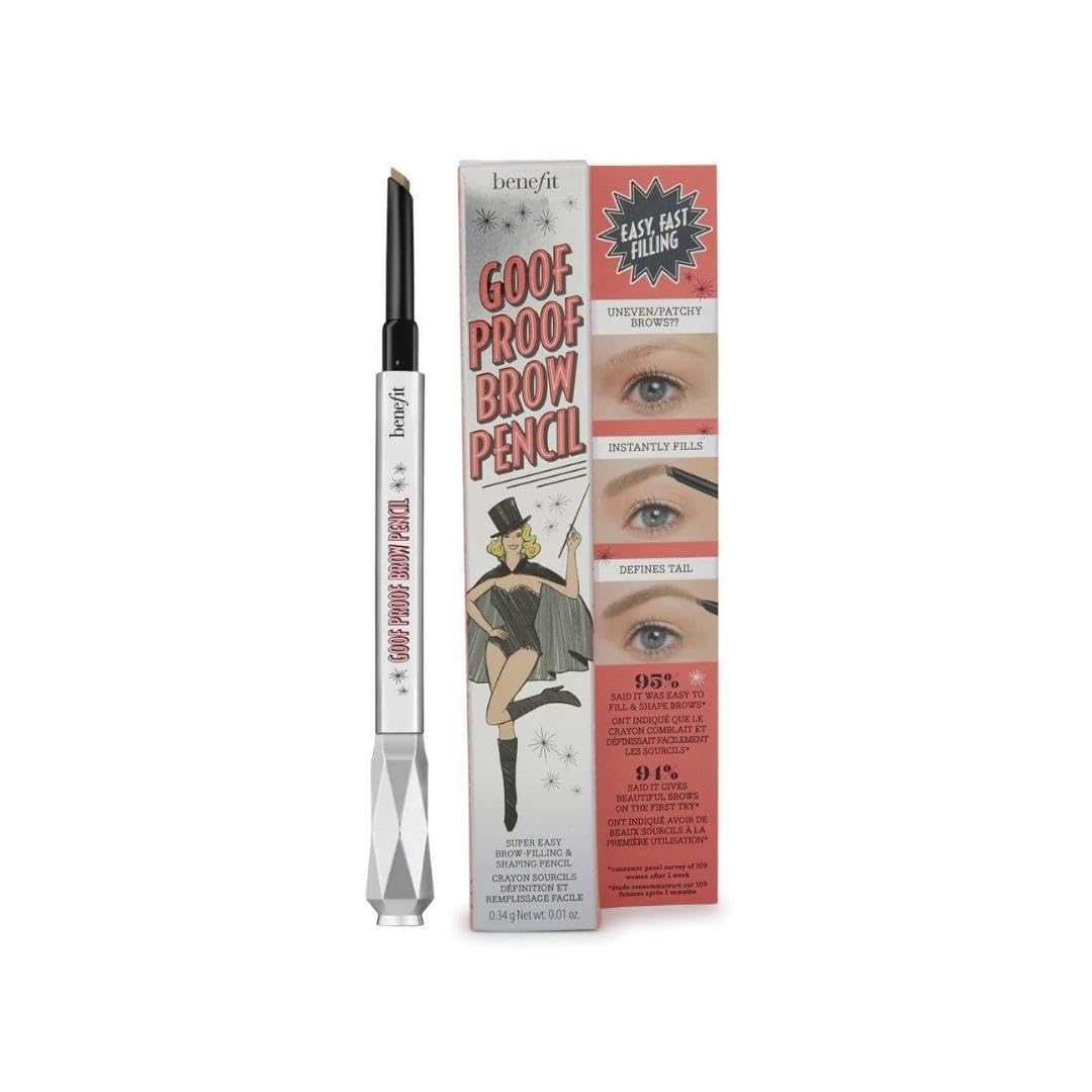 Benefit front packaging showing compact pencil for on-the-go shaping