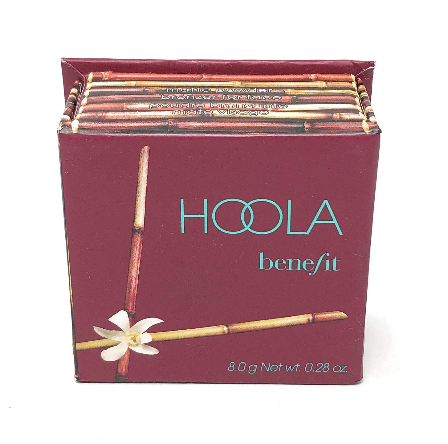 Benefit Hoola bronzing powder swatches on cheek illustrate subtle contour