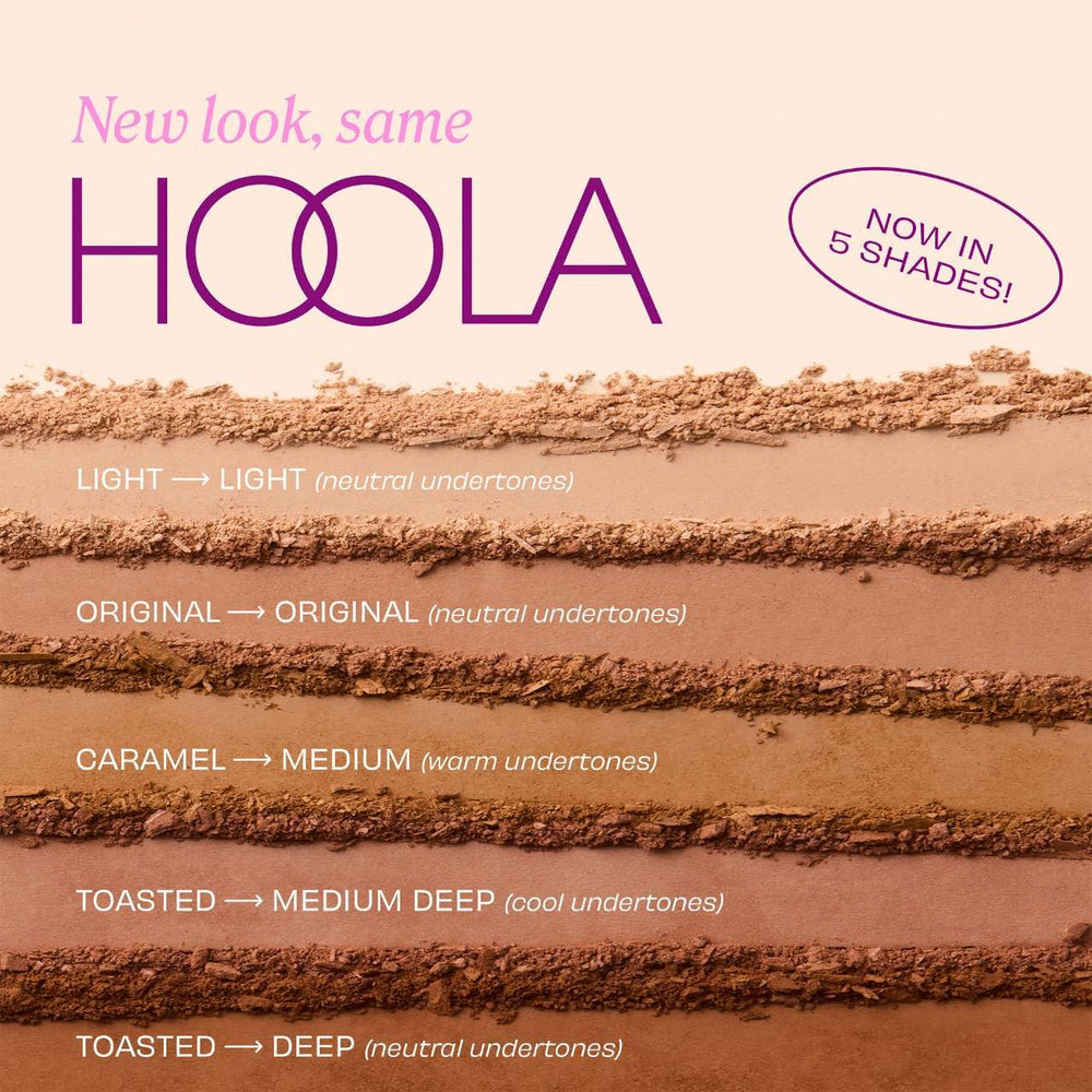 Benefit Hoola compact in hand showing size and travel-friendly convenience