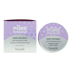 Benefit jar front view showing label and smooth clay texture for clearer pores