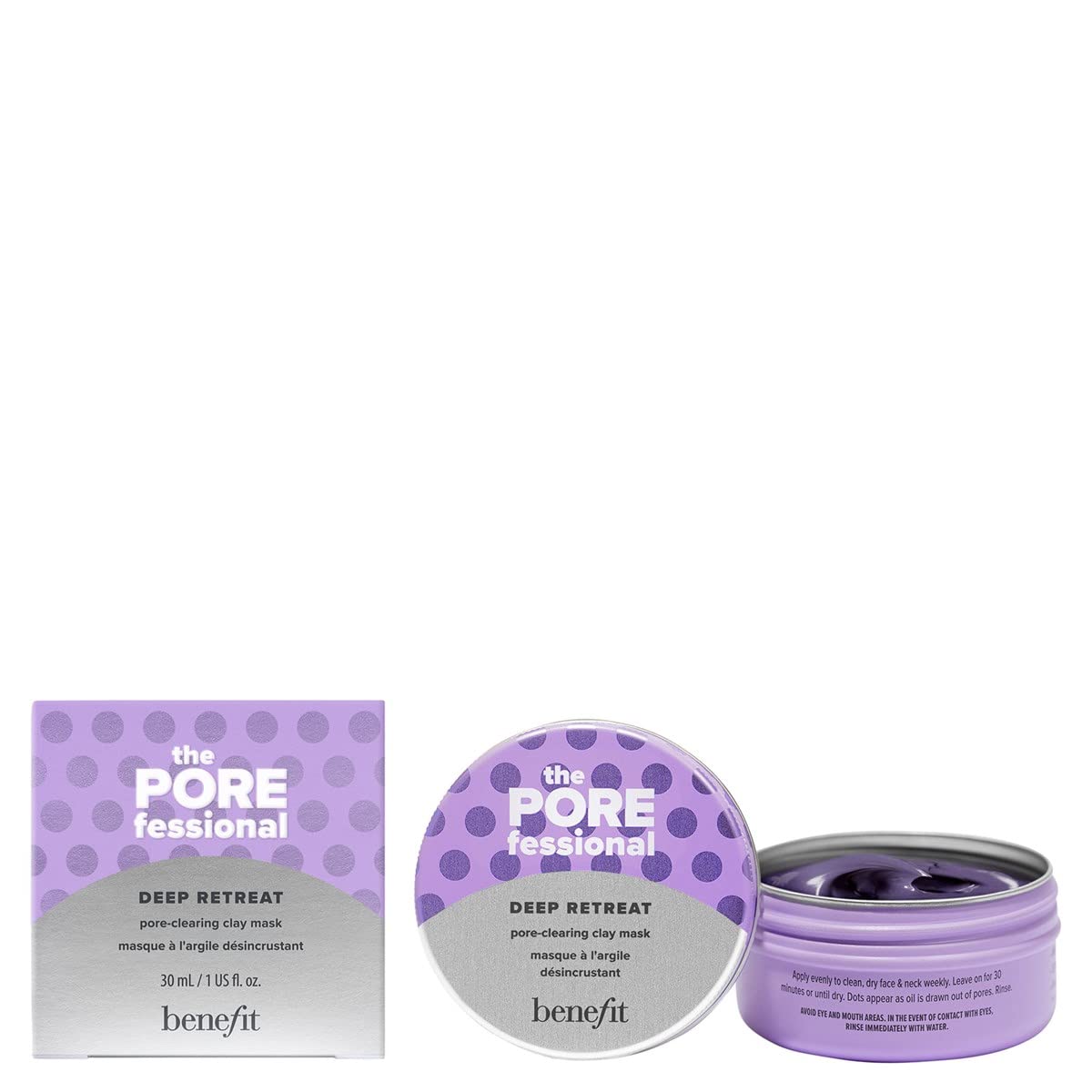 Benefit mini jar front packaging showing label and size for easy travel