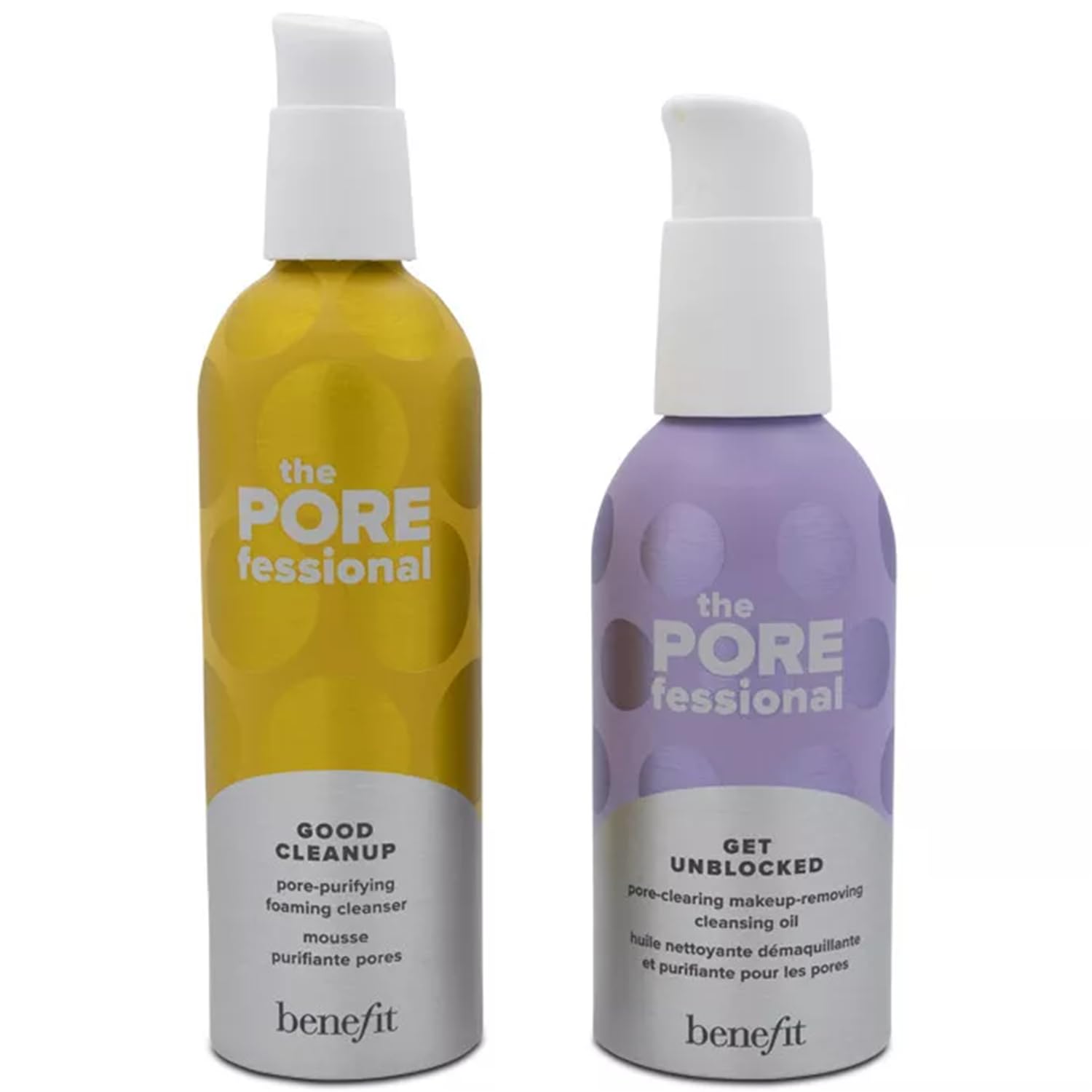 Benefit front packaging showing both 5 oz cleanser bottles and clarity benefit