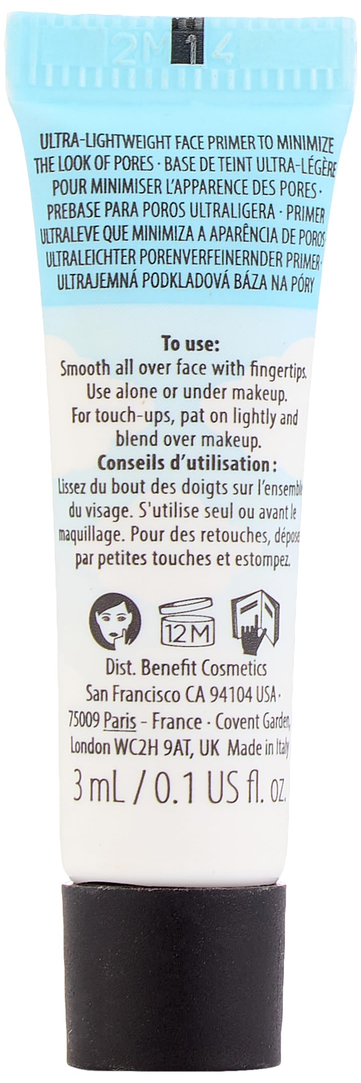 Benefit The POREfessional Lite close-up of primer texture demonstrating lightweight, smooth finish