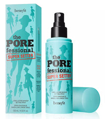 Benefit The POREfessional Super Setter spray being applied for an even, mess-free mist.
