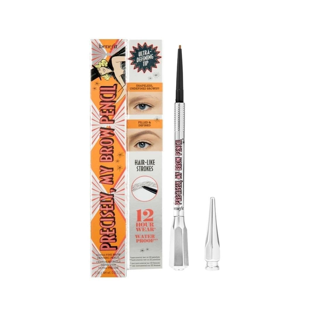 Benefit precisely my brow pencil front view showing slim retractable design and shade