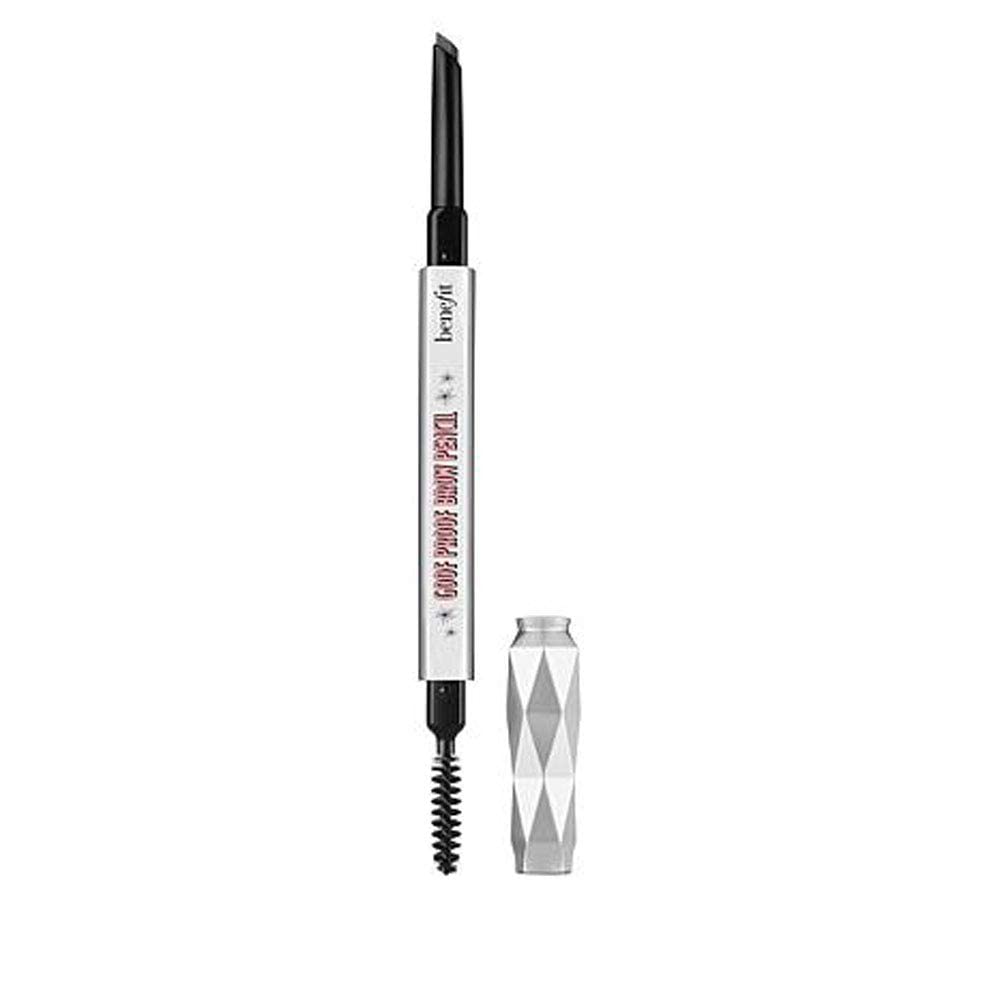 Benefit pencil applied to brows in natural light showing polished daytime look benefit