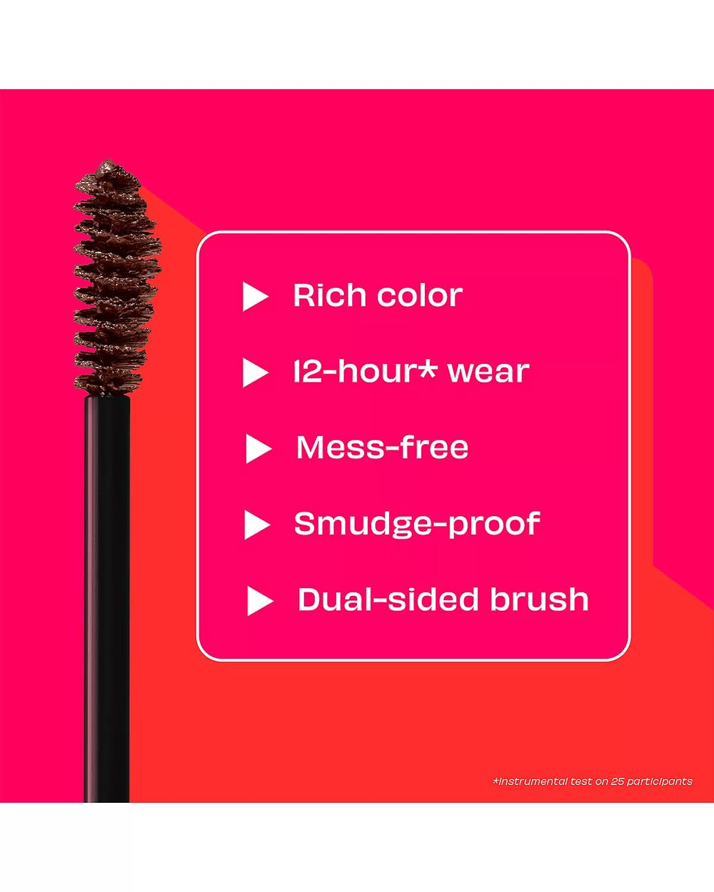 Benefit Precisely My Brow Wax swatch reveals deep warm brown shade #4 for defined brows.