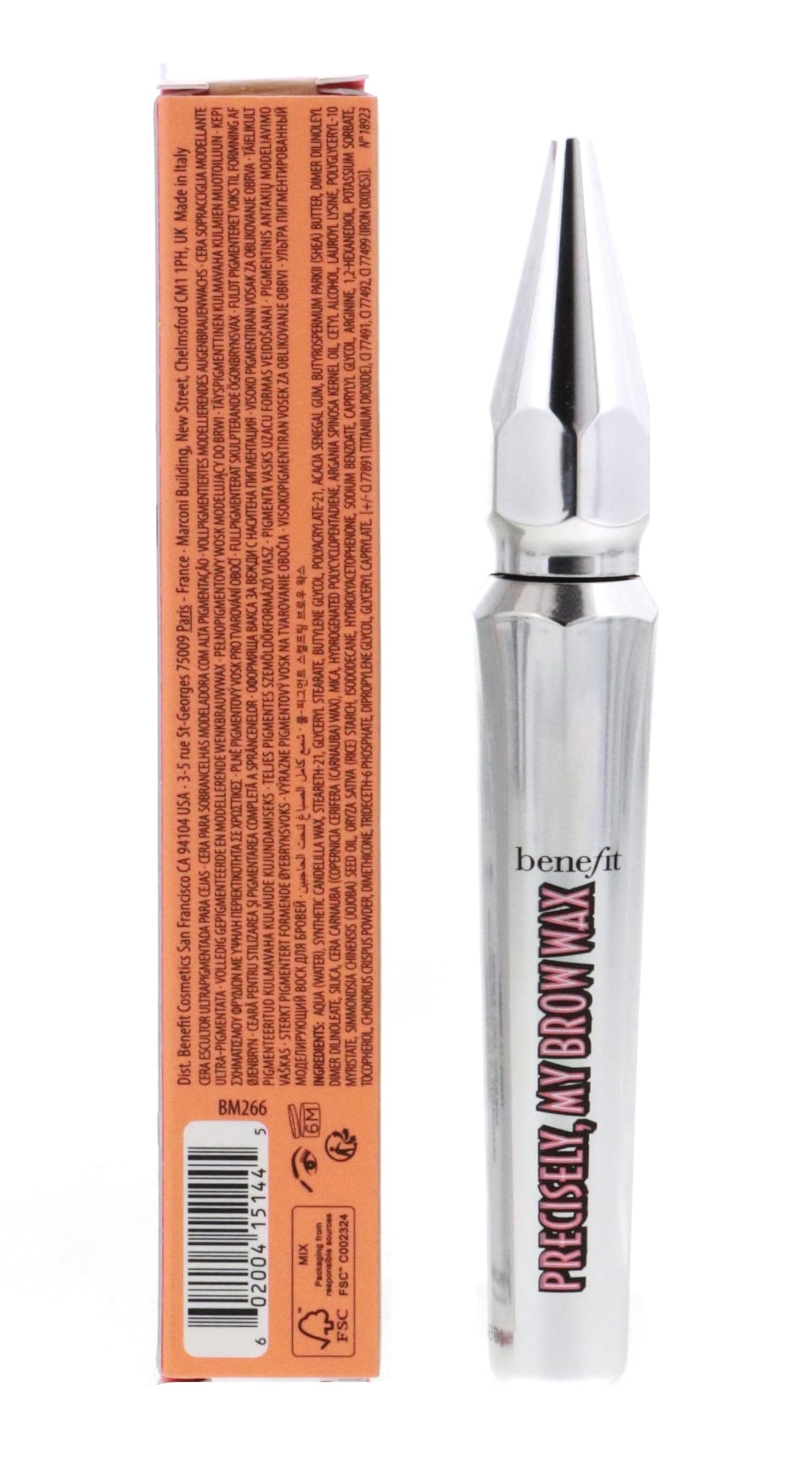 Benefit close-up of wax texture revealing creamy, pigmented formula for smooth application