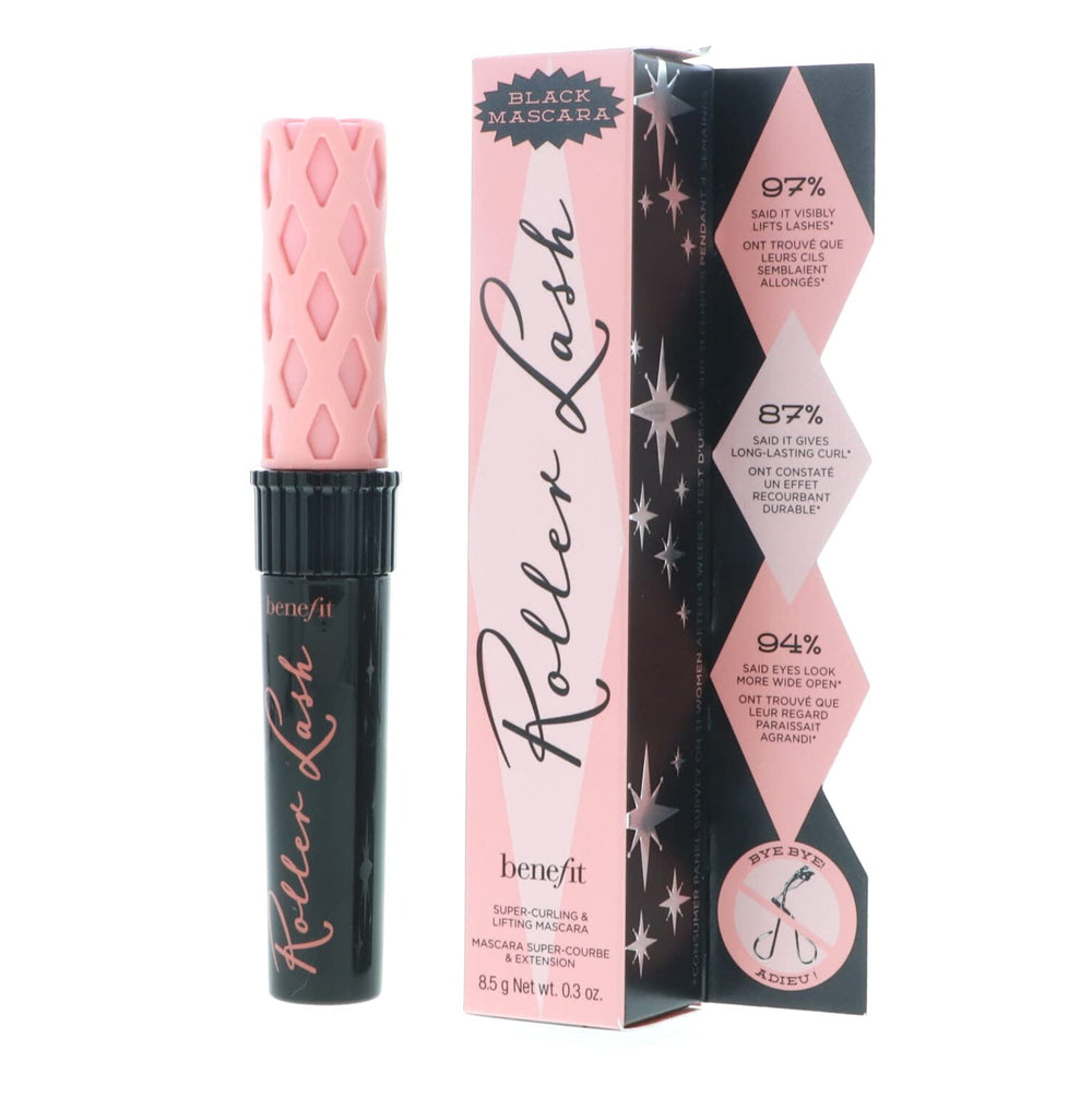 Benefit Roller Lash display-shot presents everyday-use mascara for quick lift.