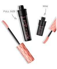 Benefit Roller Lash mini mascara travel size fits purse for quick curl touch-ups.