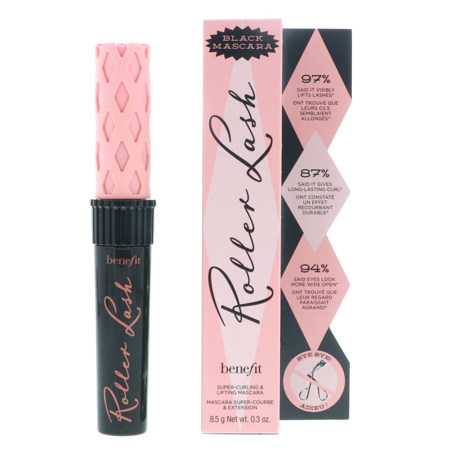 Benefit Roller Lash texture swatch reveals buildable formula for natural to dramatic definition.