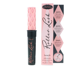 Benefit Roller Lash tube-front displays packaging and smooth black mascara formula.
