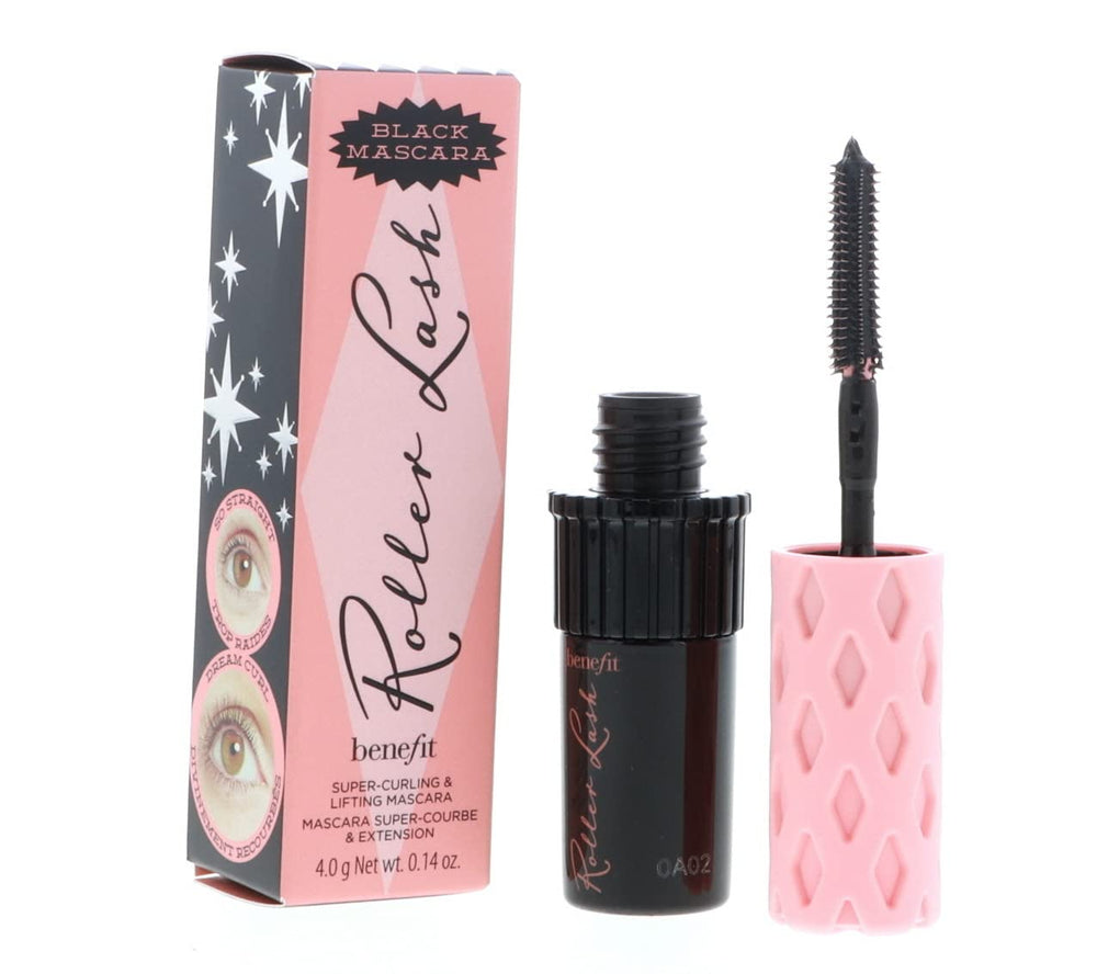 Benefit Roller Lash wand and hooked brush closeup delivering precise lifting benefit