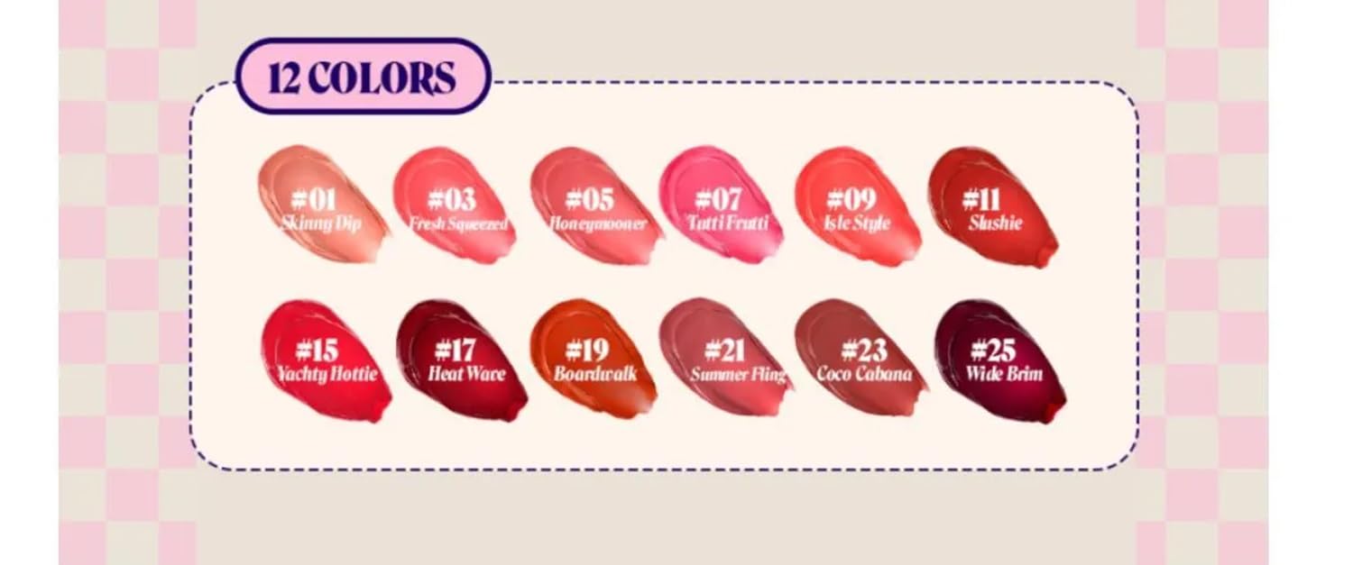 Benefit Splashtint spoon applicator closeup demonstrating precise application and glossy finish