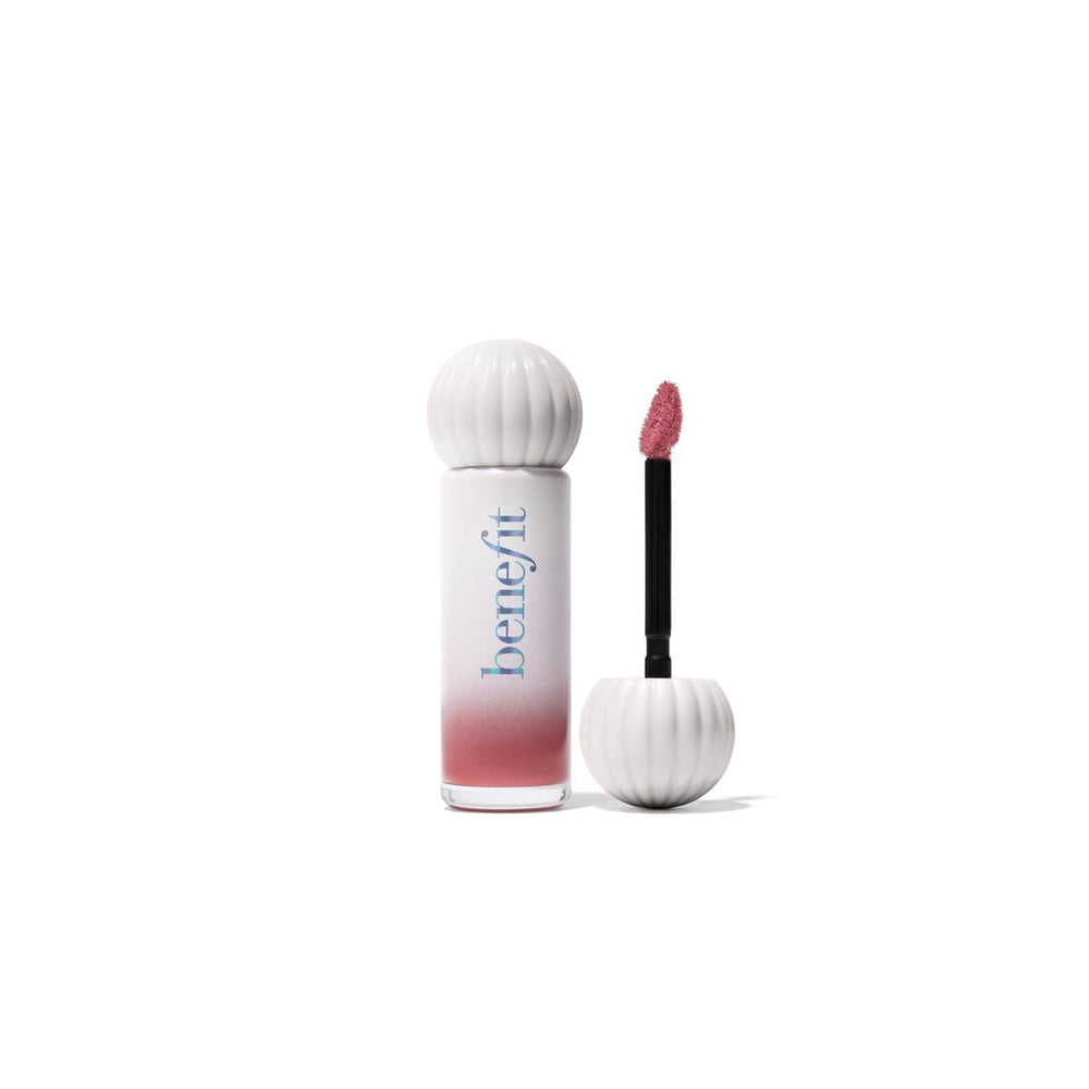 Benefit Splashtint front packaging showing soft-peach shade and compact tube for easy carry