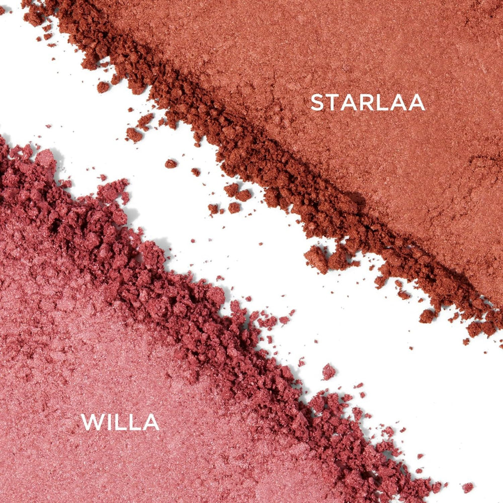 Benefit close-up of silky blush surface texture demonstrating blendable satin finish